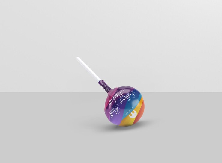 PSD maqueta de caramelo de piruleta