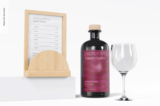 Maqueta de Carpa de Mesa con Botella de Licor