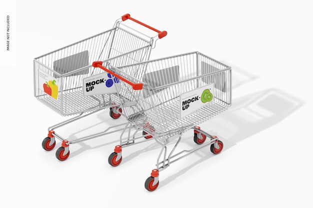 Maqueta de carritos de compras, perspectiva