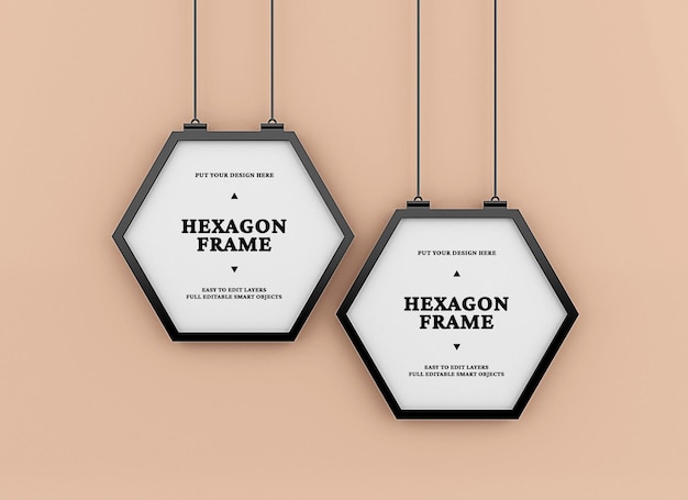 Maqueta de cartel hexagonal