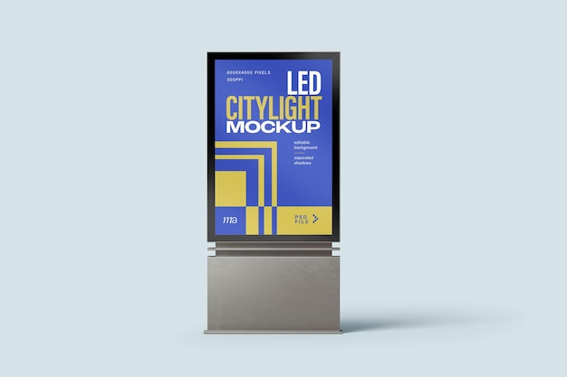 PSD maqueta de cartel de luz de ciudad led