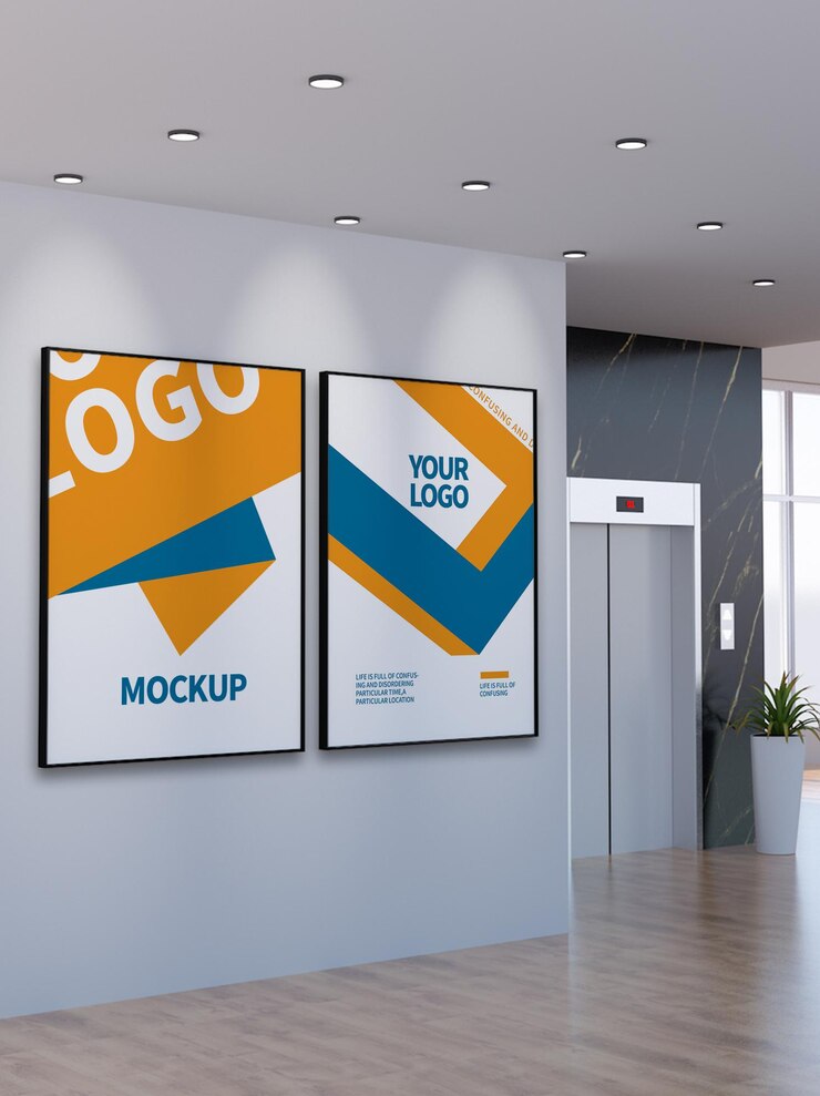 Maqueta de cartel de la pared