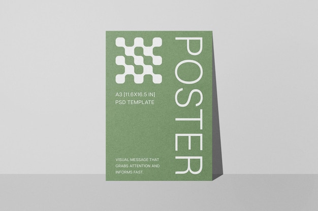Maqueta de cartel verde para publicidad y marca