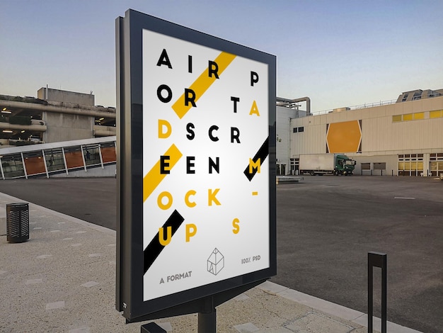 Maqueta de cartelera de la calle del aeropuerto