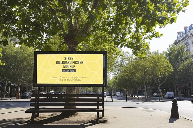 PSD maqueta de cartelera en la calle al aire libre