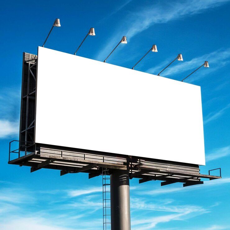 una maqueta de cartelera en un cielo azul