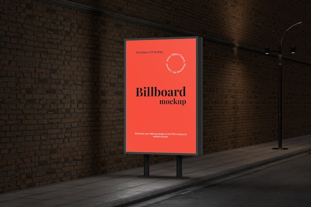 Maqueta de cartelera vertical de publicidad callejera