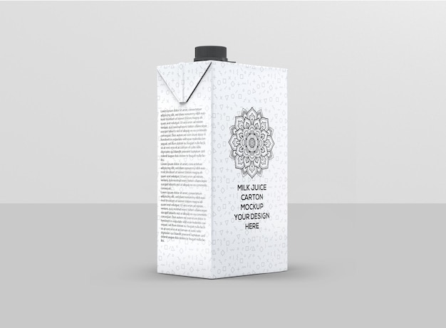 maqueta de cartón de jugo