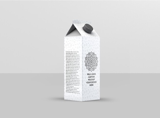 Maqueta de cartón de jugo