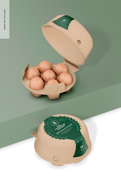 Maqueta de cartones de huevos redondos