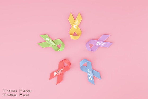 Maqueta de cinta de conciencia de cáncer aislada