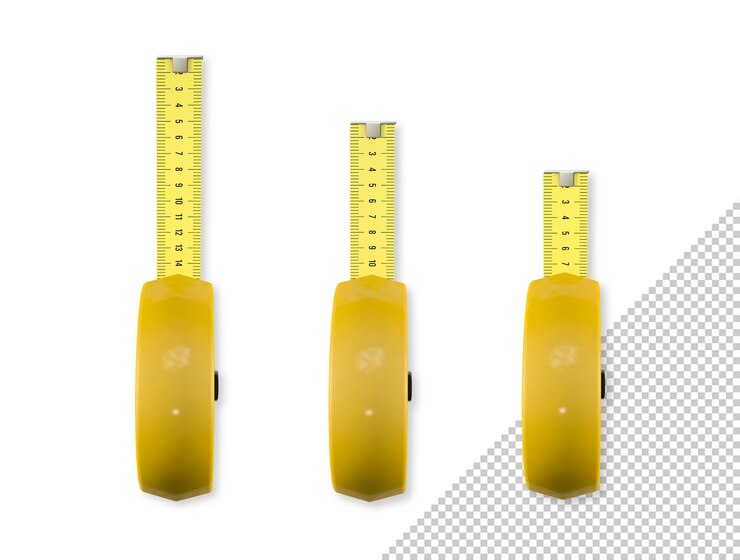 PSD maqueta de cinta métrica aislada del fondo
