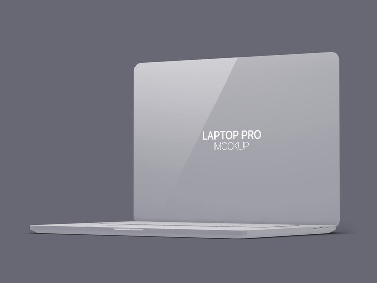 PSD maqueta clay laptop laptop