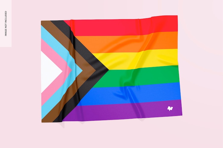 PSD maqueta de colocación de bandera, vista superior