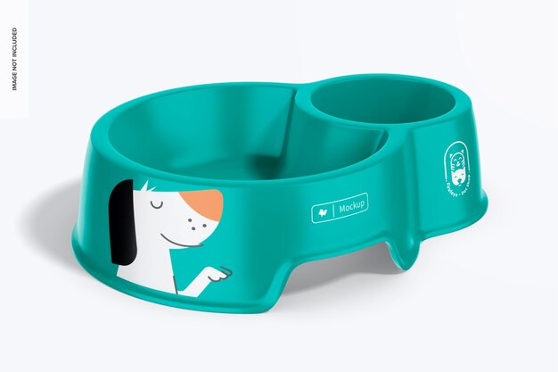 Maqueta de comedero doble de cerámica para mascotas