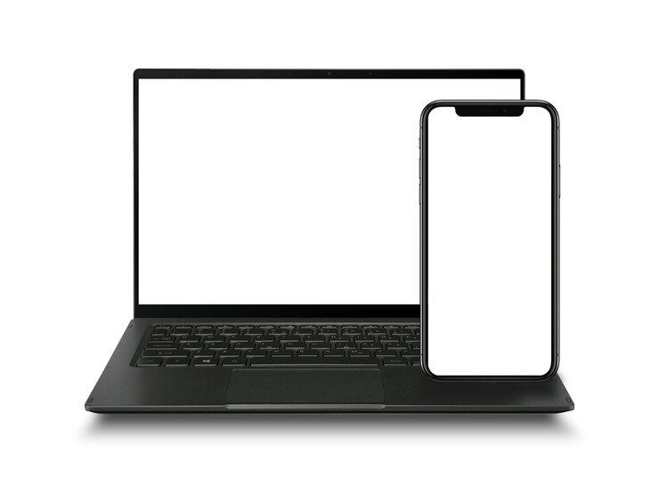 Maqueta de computadora portátil y teléfono inteligente psd
