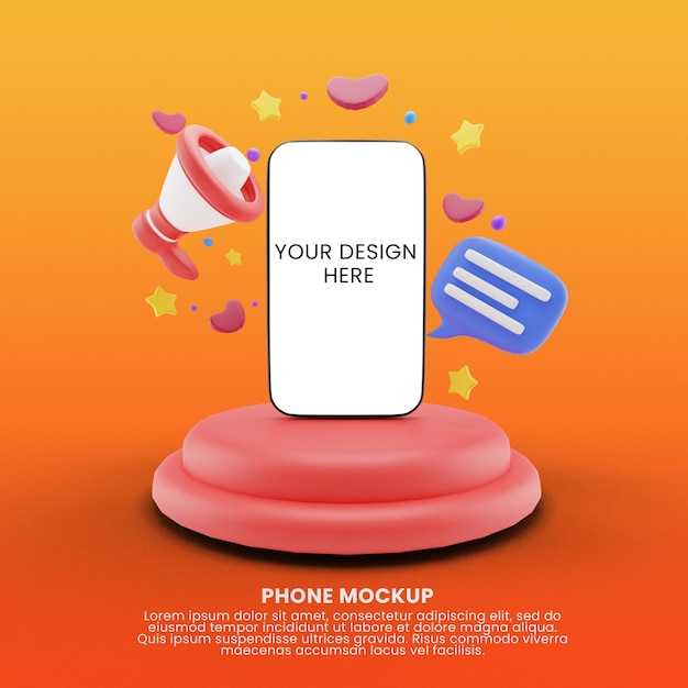 Maqueta de computadora de teléfono inteligente con pantalla en blanco PSD Premium