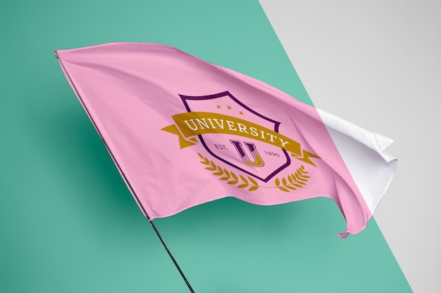 PSD maqueta del concepto de bandera universitaria
