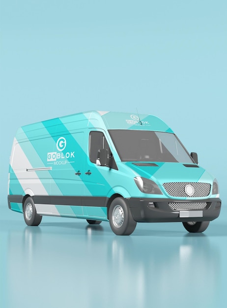 maqueta de concepto de coche de entrega de paquetes