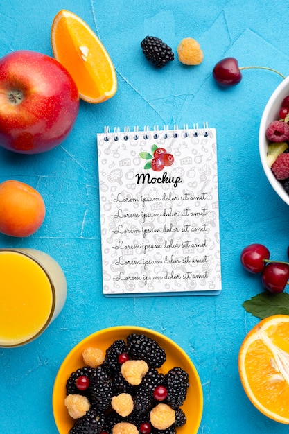 Maqueta de concepto de frutas deliciosas
