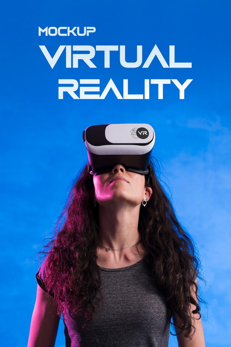 PSD maqueta de concepto de tecnología de realidad virtual