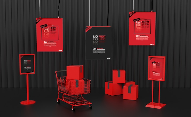 PSD maqueta de concepto de venta de viernes negro
