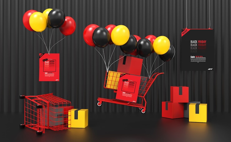PSD maqueta de concepto de venta de viernes negro