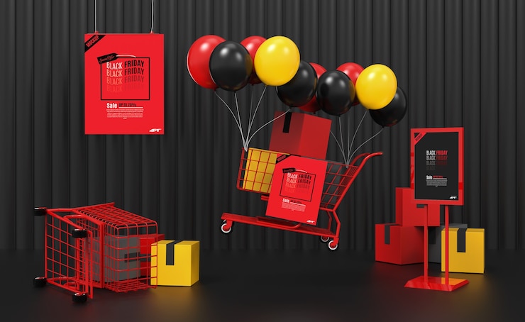 PSD maqueta de concepto de venta de viernes negro