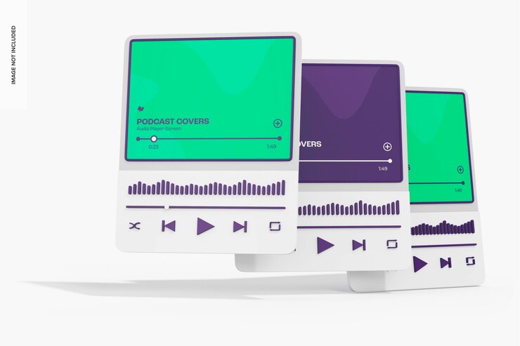 PSD maqueta de conjunto de pantalla de reproductor de audio