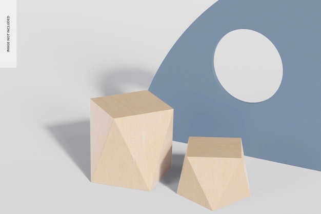 Maqueta de conjunto de podios poliédricos cuadrados