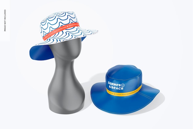 Maqueta de conjunto de sombrero de playa de verano