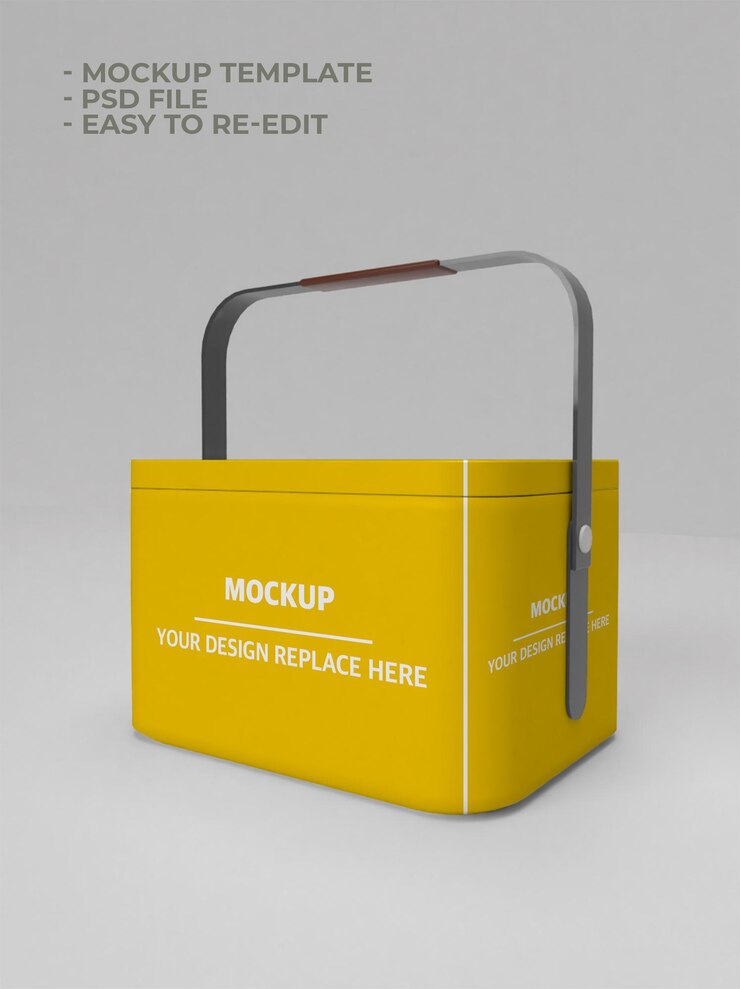 maqueta de contenedor de caja de aluminio