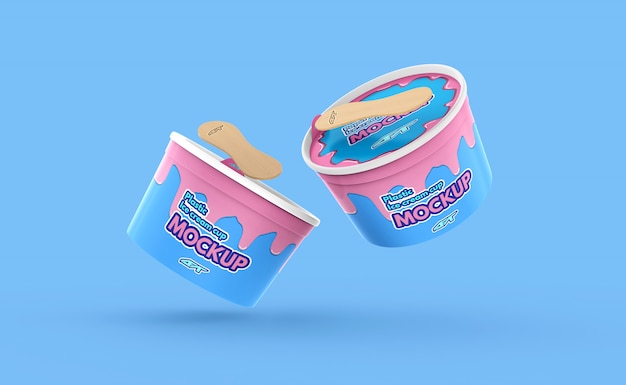 PSD maqueta de copa de helado