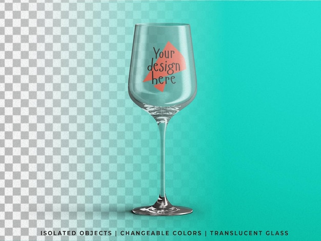 Maqueta de copa de vino brillante realista aislada