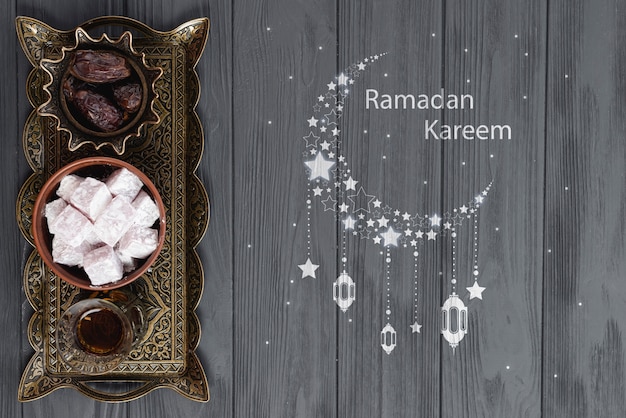 Maqueta de copyspace con concepto de ramadan