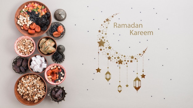 Maqueta de copyspace con concepto de ramadan