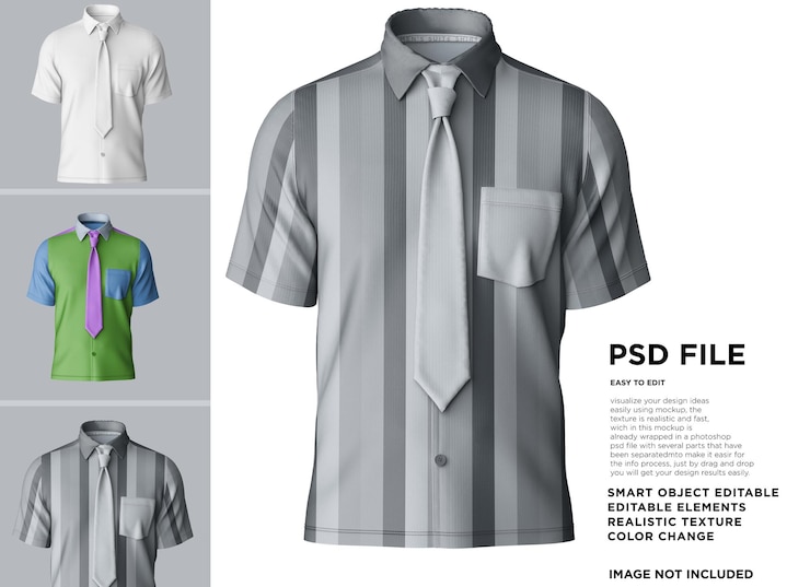 PSD maqueta de corbata de camisa de suite