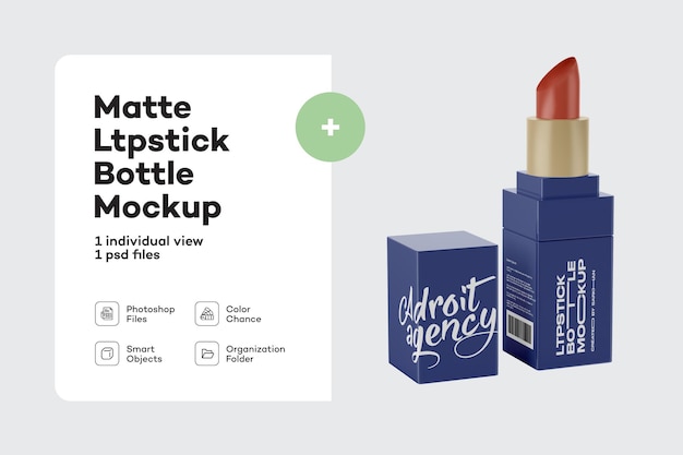 PSD maqueta cosmética ltpstick mate