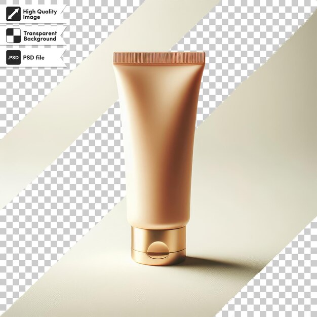 PSD maqueta de crema de tubo cosmético psd en fondo transparente con capa de máscara editable