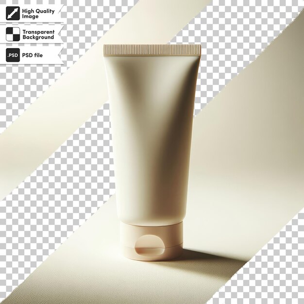 PSD maqueta de crema de tubo cosmético psd en fondo transparente con capa de máscara editable