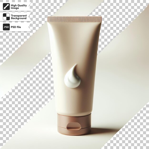 Maqueta de crema de tubo cosmético psd en fondo transparente con capa de máscara editable