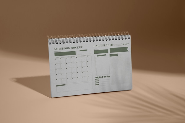 PSD maqueta de cuaderno de calendario y planificador