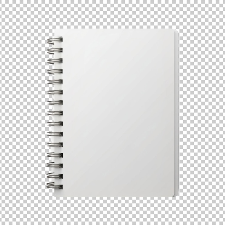PSD maqueta de cuaderno cerrado en blanco aislado sobre fondo blanco