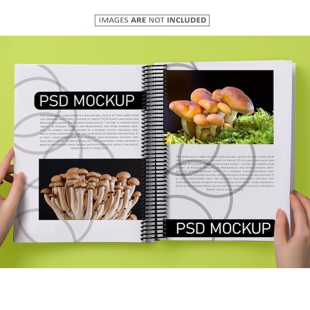 PSD maqueta de cuaderno de notas