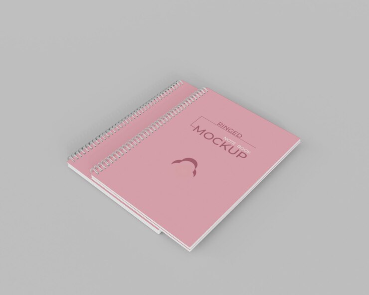 Maqueta de cuaderno realista 3d