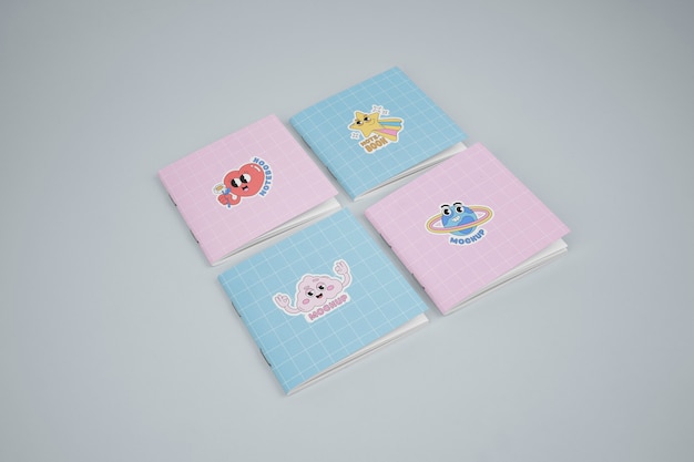 Maqueta de cuadernos de bolsillo diminutos