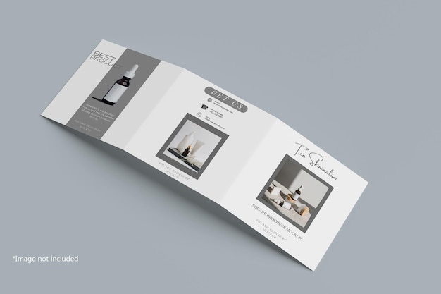 Maqueta cuadrada de folleto tríptico