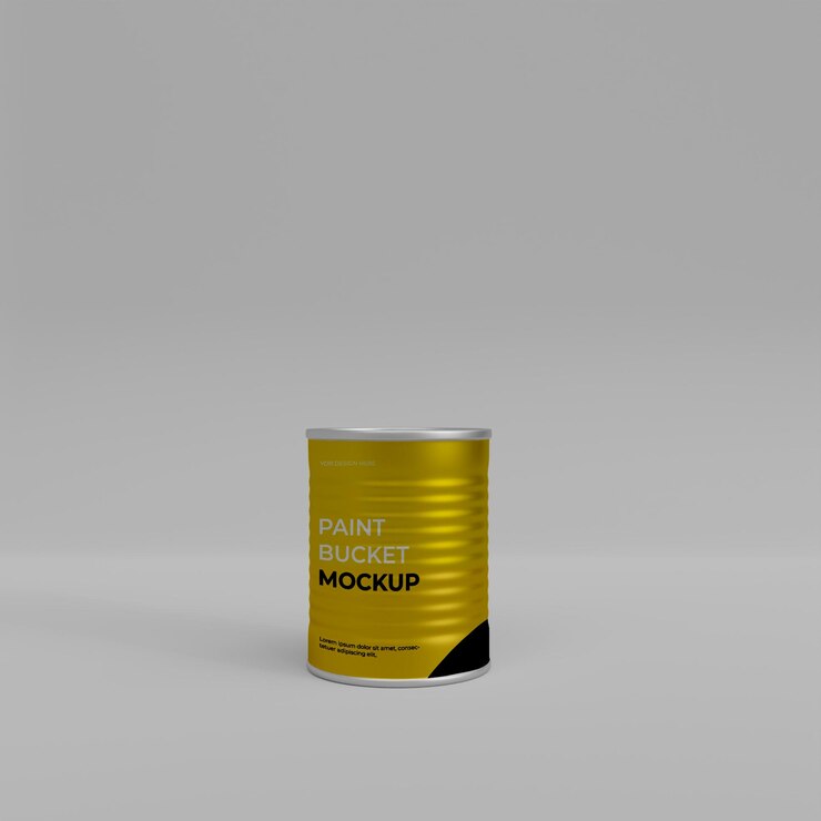 Maqueta de cubo de pintura realista 3d