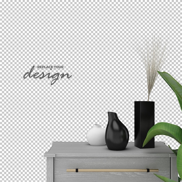 maqueta de decoración de sala de estar y sofá moderna