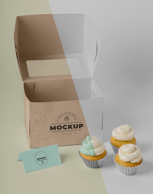 Maqueta de delicioso cupcake